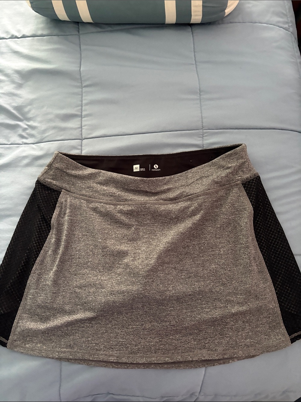 Xersion Grey Mini Skort with Black Side Panels